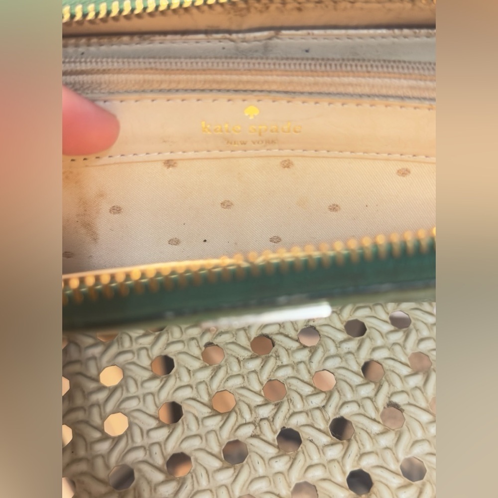 Kate Spade Kelly Green Ostrich Leather wallet - Picture 7 of 10